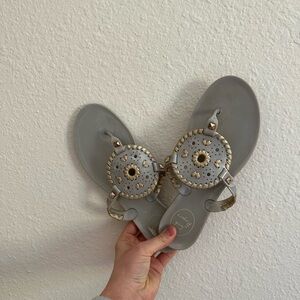 Jack Rogers Gray Embellished Jelly Sandals